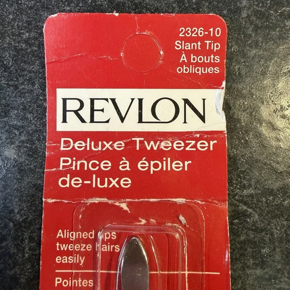 Revlon Slant Tip‎ Deluxe Tweezer Superior Quality Easy Grip 2326-10 USA READ